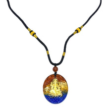 Gold 24K Hallmarked Lord Ganesh Pendant Necklace – Auspicious Temple Jewellery for Protection & Blessings - Vibrant Glazed Finish with Sacred Black Thread Divine Gift for Luck & Prosperity