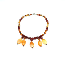 Natural Carnelian Ball Semiprecious Gemstone Necklace
