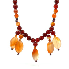 Natural Carnelian Ball Semiprecious Gemstone Necklace