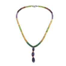Citrine Natural, Amethyst, Peridot, Spessartite Garnet, and Tsavorite Necklace