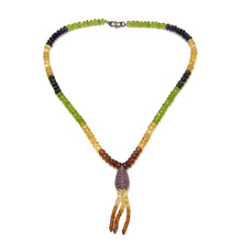 Tsavorite Natural, Citrine, Peridot, and Amethyst Necklace