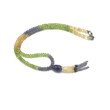 Tanzanite Natural, Citrine, Peridot, Black Tourmaline, and Amethyst Necklace