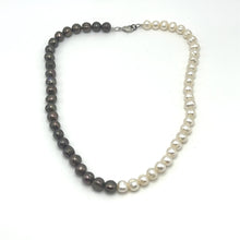 Pearl Modern Style White and Dark Brown Necklace