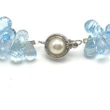 Natural Topaz Bracelet Drop Briolette Facet Cut Top Sky Blue Gemstone Handmade Jewelry