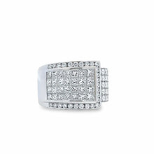 18K White Gold Ring Natural Diamond Unique Channel Set Buckled Band