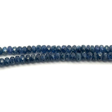 Natural Blue Sapphire Rondelle Facet Cut Beads Precious Necklace