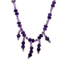 Natural Amethyst Ball & Rondelle Facet Cut Bead February Birthstone Necklace