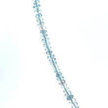 Natural Aquamarine Rondelle Facet Bead Gemstone Necklace Jewelry