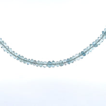 Natural Aquamarine Rondelle Facet Bead Gemstone Necklace Jewelry