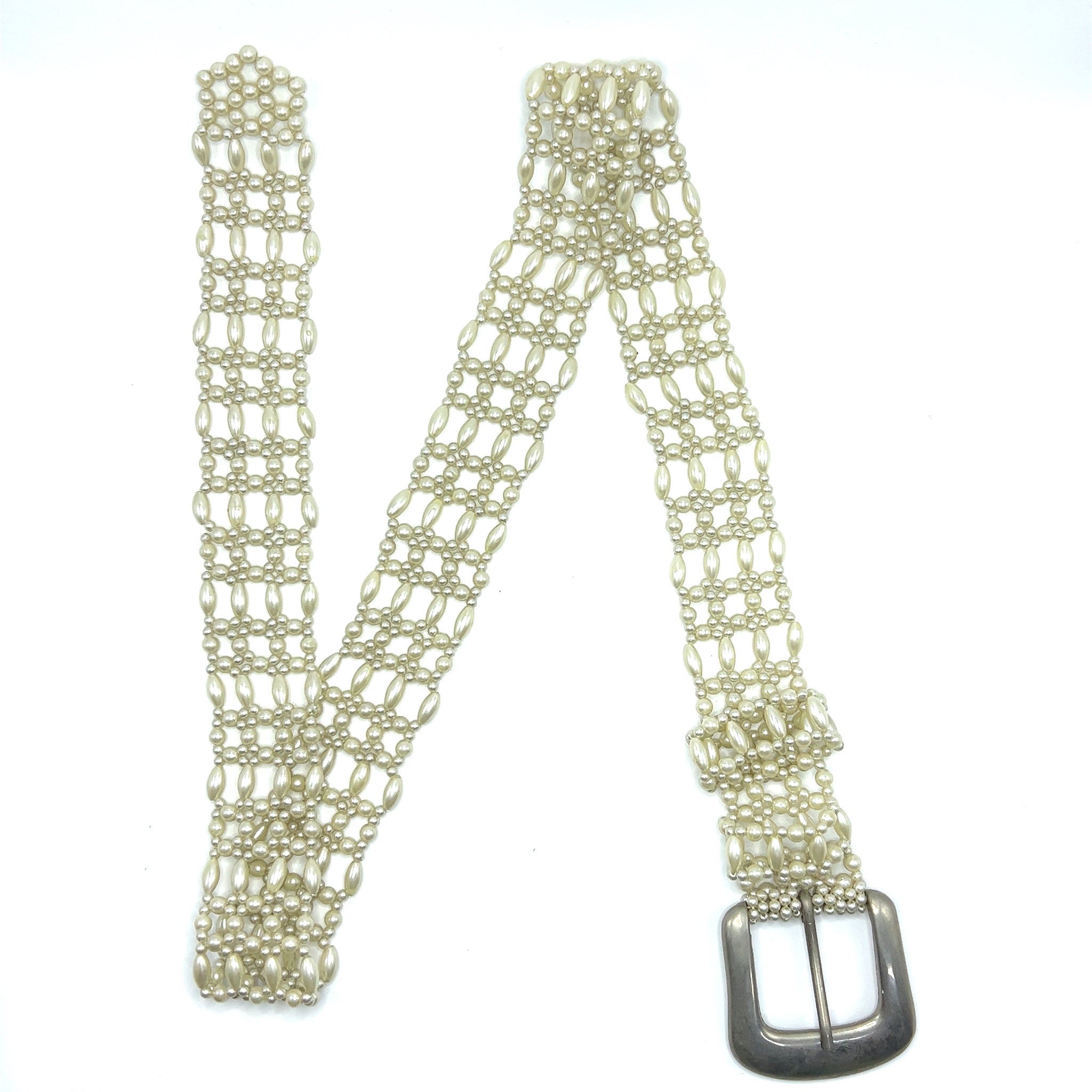 Handmade Ivory Pearl Grid Design Belt Unique Giftware