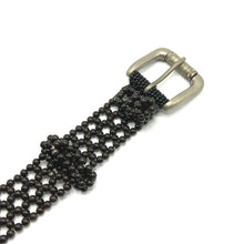 Handcrafted Black Pearl Frame Style Buckled Belt Unique Giftware