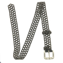 Handcrafted Black Pearl Frame Style Buckled Belt Unique Giftware