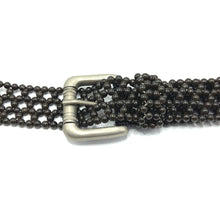 Handcrafted Black Pearl Frame Style Buckled Belt Unique Giftware