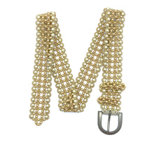 Handmade Pearl Mesh Design Buckled Belt Unique Men's Wear