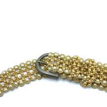 Handmade Pearl Mesh Design Buckled Belt Unique Men's Wear