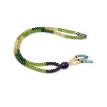 Garnet Natural, Peridot, Citrine, Blue Topaz, Tsavorite, and Amethyst Necklace
