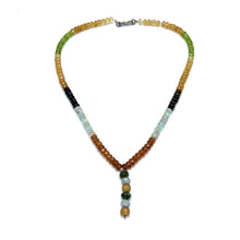 Smoky Quartz Natural, Citrine, Aqua, Spessartite, and Green Tourmaline Necklace