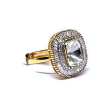 14K Yellow Gold Three-Layered Diamond Polki Ring – Statement Polki Jewelry with Tiered Finish - JEWELNJOY