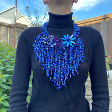 Handmade Waterfall Necklace Royal Blue 18