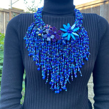 Handmade Waterfall Necklace Royal Blue 18