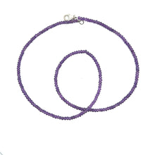 Natural Amethyst Rondelle Facet Cut Beads Gemstone Necklace