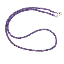 Natural Amethyst Rondelle Facet Cut Beads Gemstone Necklace