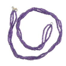 Natural Amethyst Rondelle Facet Cut Beads Gemstone Twisted Necklace