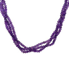Natural Amethyst Rondelle Facet Cut Beads Gemstone Twisted Necklace