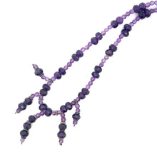 Natural Amethyst Ball & Rondelle Facet Cut Bead February Birthstone Necklace