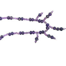 Natural Amethyst Ball & Rondelle Facet Cut Bead February Birthstone Necklace
