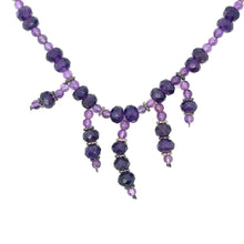 Natural Amethyst Ball & Rondelle Facet Cut Bead February Birthstone Necklace