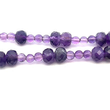 Natural Amethyst Ball & Rondelle Facet Cut Bead February Birthstone Necklace