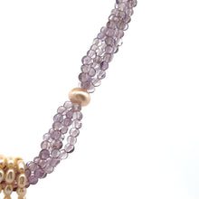 Natural Amethyst Swiss Blue Topaz Peridot Citrine Pearl Gemstone Necklace