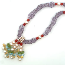 Natural Amethyst Pearl Coral Citrine Peridot Swiss Blue Topaz Gemstone Necklace
