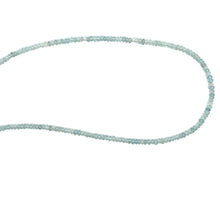 Natural Aquamarine Rondelle Facet Bead Gemstone Necklace Jewelry