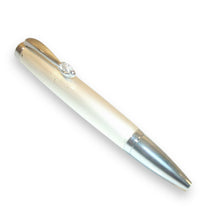 Luxury Handcrafted Writing Pen Silver Tip and Pearly Pleated Style