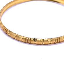 Elegant Yellow Gold Plated Bangle 1 Piece Featuring Textured Traditional Design and Fine Geometric Engravings Electro Gold Plated Bangle
