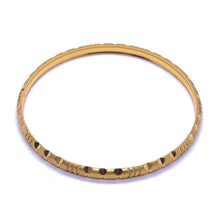 Elegant Yellow Gold Plated Bangle 1 Piece Featuring Textured Traditional Design and Fine Geometric Engravings Electro Gold Plated Bangle