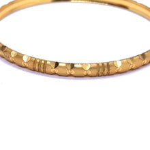 Elegant Yellow Gold Plated Bangle 1 Piece Featuring Textured Traditional Design and Fine Geometric Engravings Electro Gold Plated Bangle