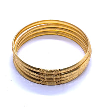 Timeless Yellow Gold Plated Bangle 1 Piece with Deep Engraving, Geometric Motifs, and Rich Traditional Finish Electro Gold Plated Bangle