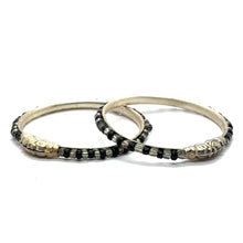 Premium German Silver Baby Black Bead Kada Set – Lightweight & Adjustable Infant Jewelry Gift