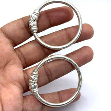 Ornate Textured German Silver Beaded Kada Set for Babies for Naming Ceremonies & Cultural Wear