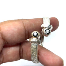 Adjustable German Silver Baby Open Kada Set Black Stone Accent  – Traditional, Lightweight Bangles