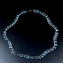 Blue Topaz Necklace Drop Briolette Cut Top Sky Blue Silver 925 Handmade Natural Gemstone Jewelry