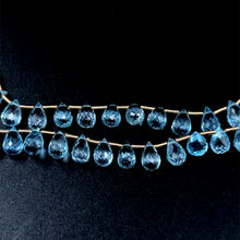 Blue Topaz Necklace Drop Briolette Cut Top Sky Blue Silver 925 Handmade Natural Gemstone Jewelry