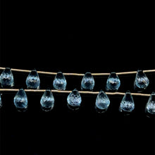 Blue Topaz Station Long Necklace Drop Briolette Cut Top Sky Blue Handmade Natural Gemstone Jewelry