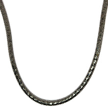 Black Gunmetal Snake Scale Tube Necklace Edgy Industrial Look Statement Necklace for Nightwear