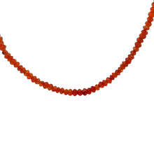 Natural Carnelian Rondelle Facet Bead Gemstone Necklace Jewelry