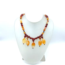Natural Carnelian Ball Semiprecious Gemstone Necklace