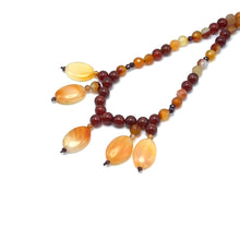 Natural Carnelian Ball Semiprecious Gemstone Necklace